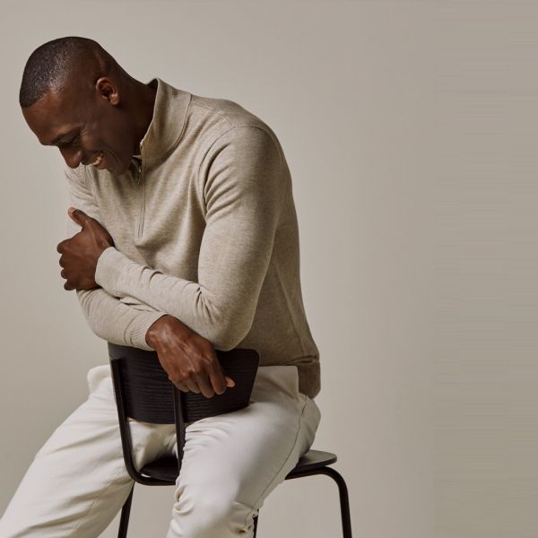 Profuomo Luxury Half Zip Sweater Beige