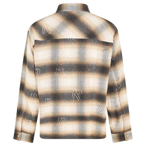 Represent All Over Initial Flannel Overshirt Bruin/Beige