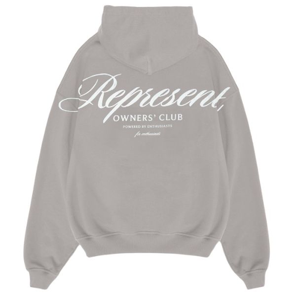 Represent Owners Club Script Hoodie Grijs