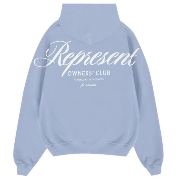 Represent Owners Club Script Hoodie Licht Blauw
