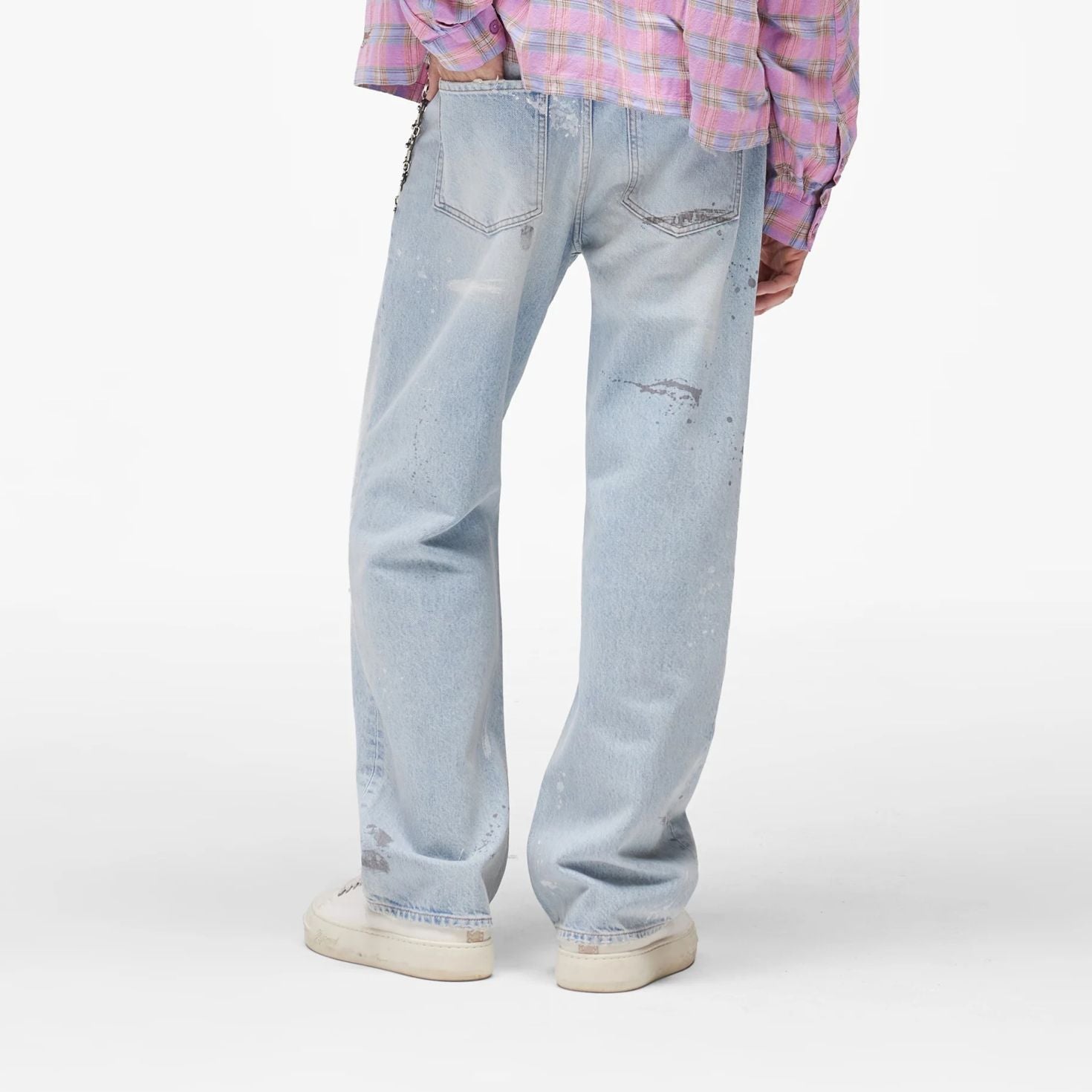Represent Painted Denim Jeans Hellblau