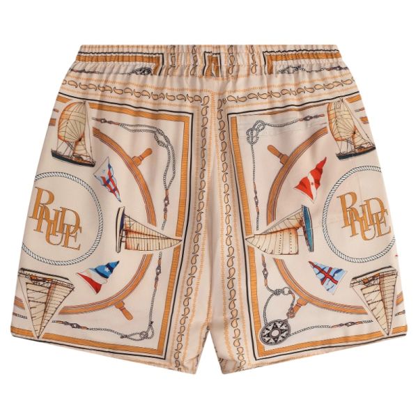 Rhude Nautica Silk Korte Broek Beige