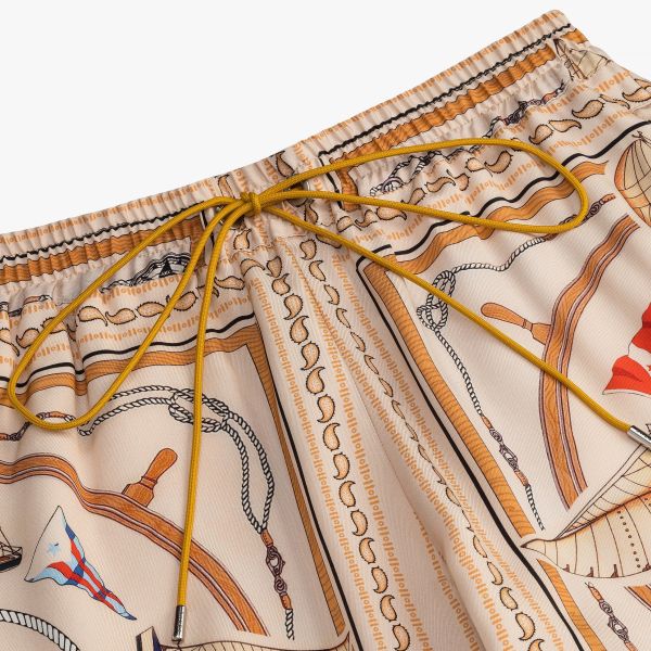 Rhude Nautica Silk Korte Broek Beige