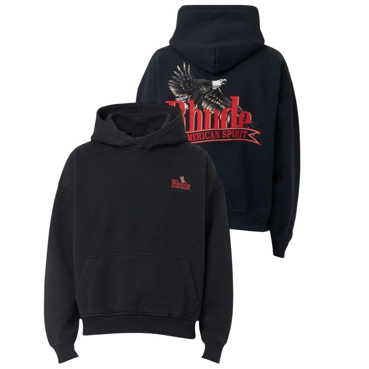 Rhude American Spirit Kapuzenpullover Schwarz