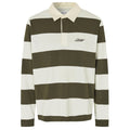 Samsøe Samsøe Sakevin Langarm-Poloshirt Dunkelgrün/Weiß