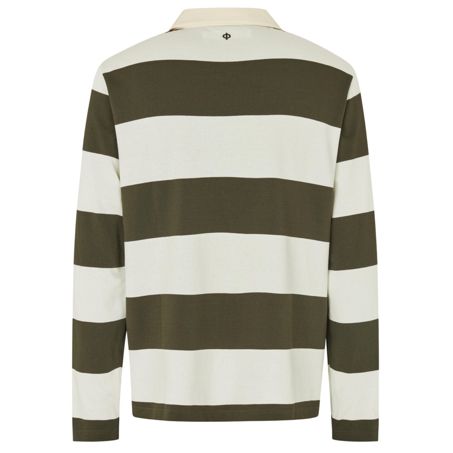 Samsøe Samsøe Sakevin Langarm-Poloshirt Dunkelgrün/Weiß