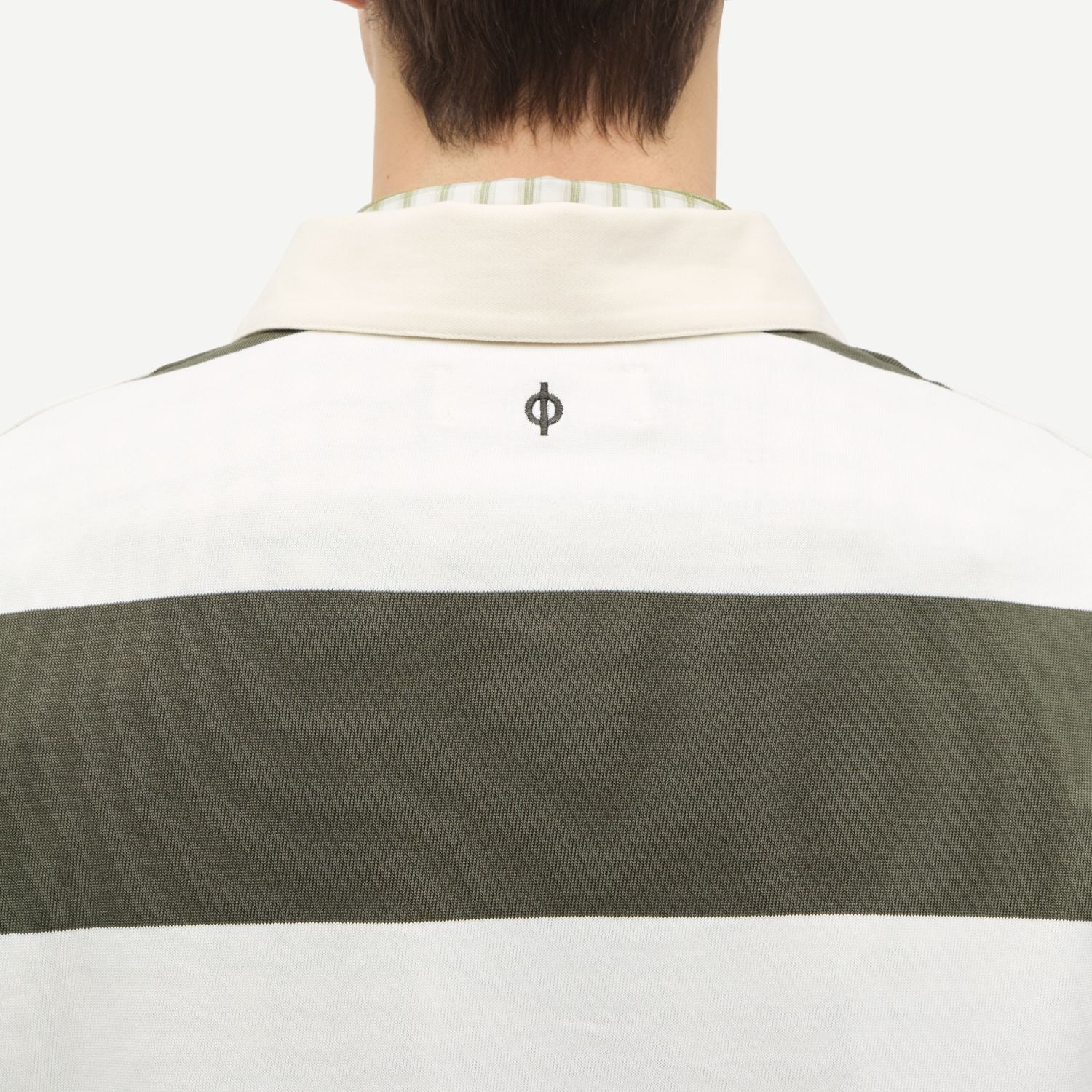Samsøe Samsøe Sakevin Langarm-Poloshirt Dunkelgrün/Weiß