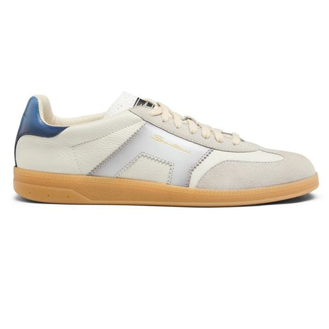 Santoni Double Buckle Signature Olympic Sneaker Weiß/Grau/Blau