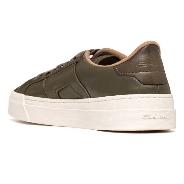 Santoni Double Buckle Signature Sneaker Donker Groen