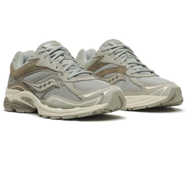 Saucony Progrid Omni 9 Suede-Sneaker Grau/Grün