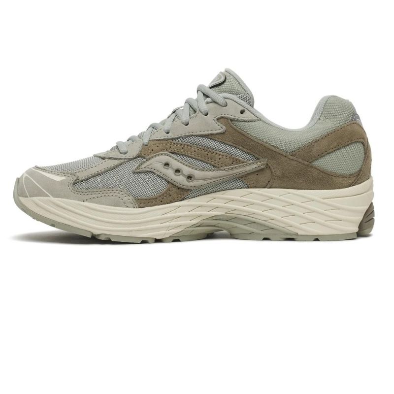 Saucony Progrid Omni 9 Suede-Sneaker Grau/Grün