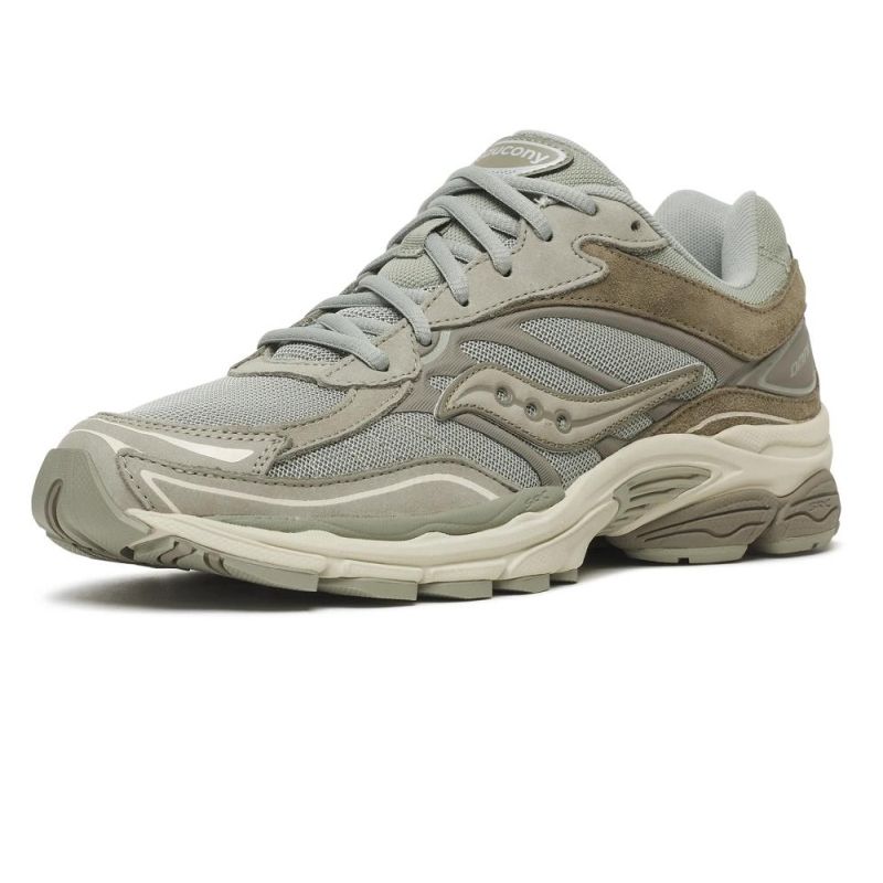 Saucony Progrid Omni 9 Suede-Sneaker Grau/Grün