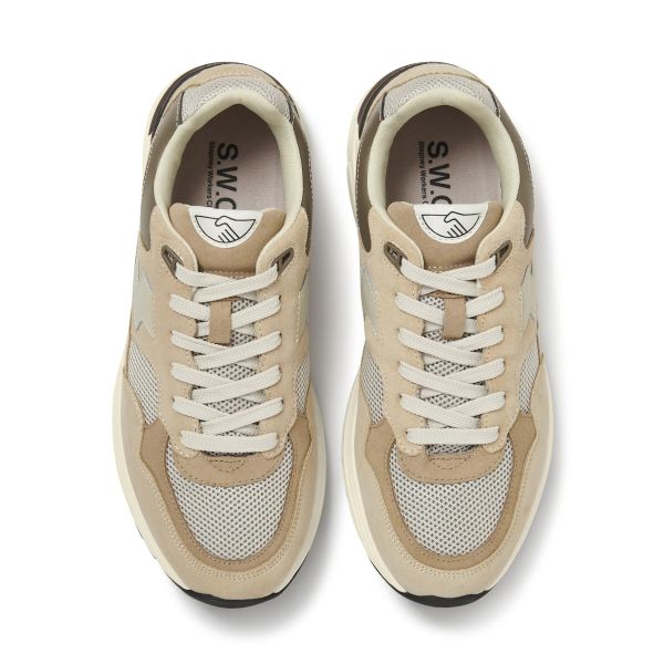 Stepney Workers Club Amiel S-Strike Suede Mix Sneaker Beige
