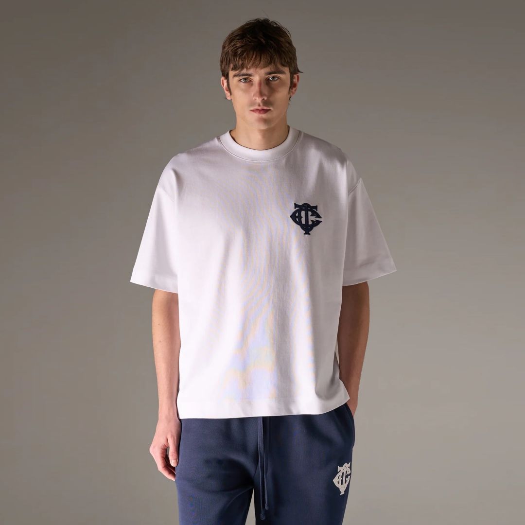 The Couture Club Applique Monogram Emblem T-shirt Wit