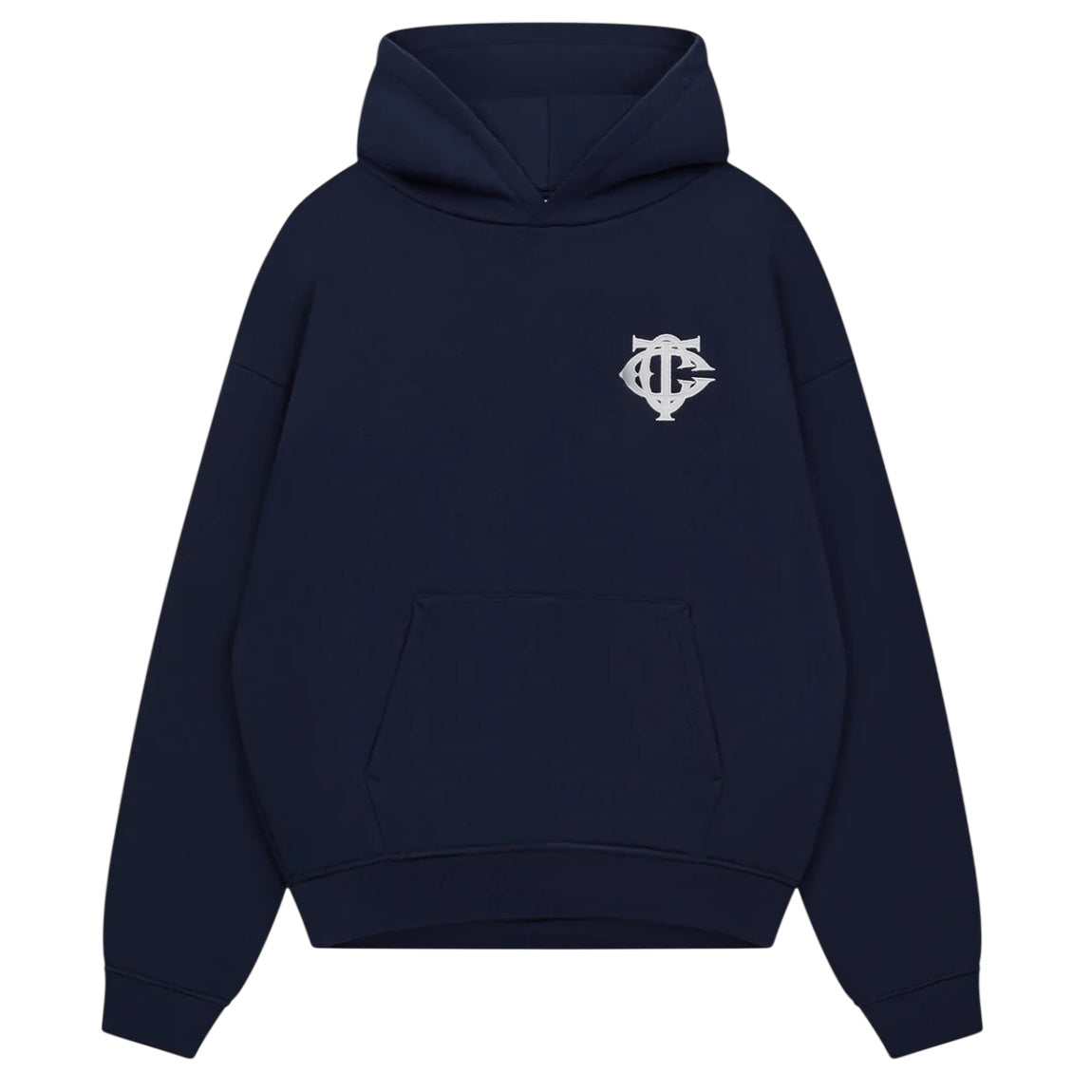 The Couture Club Heavyweight Monogram Applique Emblem Hoodie Navy