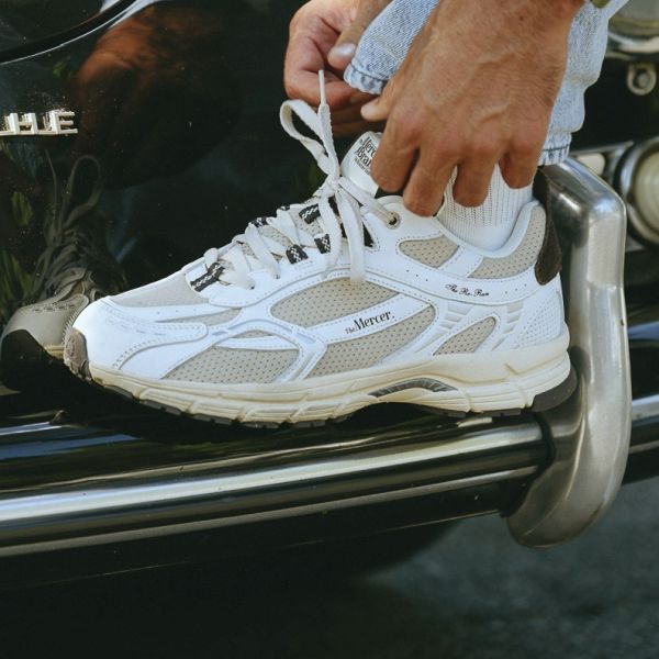 The Mercer Brand The Re-Run Vintage Nappa Sneaker Wit/Bruin