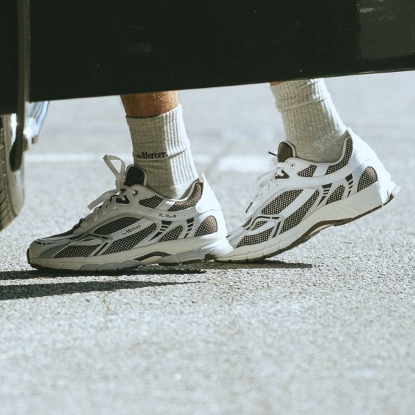 The Mercer Brand The Re-Run White Silver Sneaker Wit/Bruin