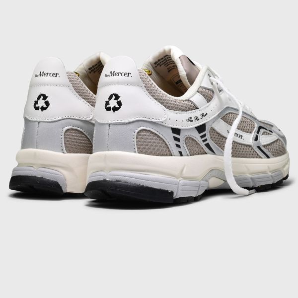 The Mercer Brand The Re-Run White Silver Sneaker Wit/Cognac