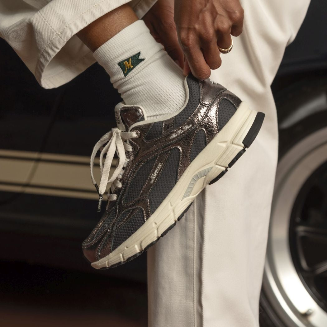The Mercer Brand The Re-Run Cracked Sneaker Anthrazit