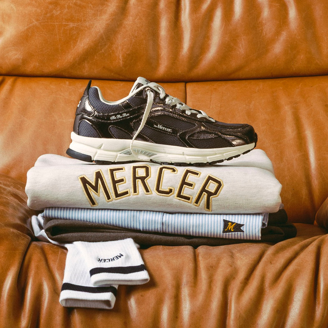 The Mercer Brand The Re-Run Cracked Sneaker Anthrazit