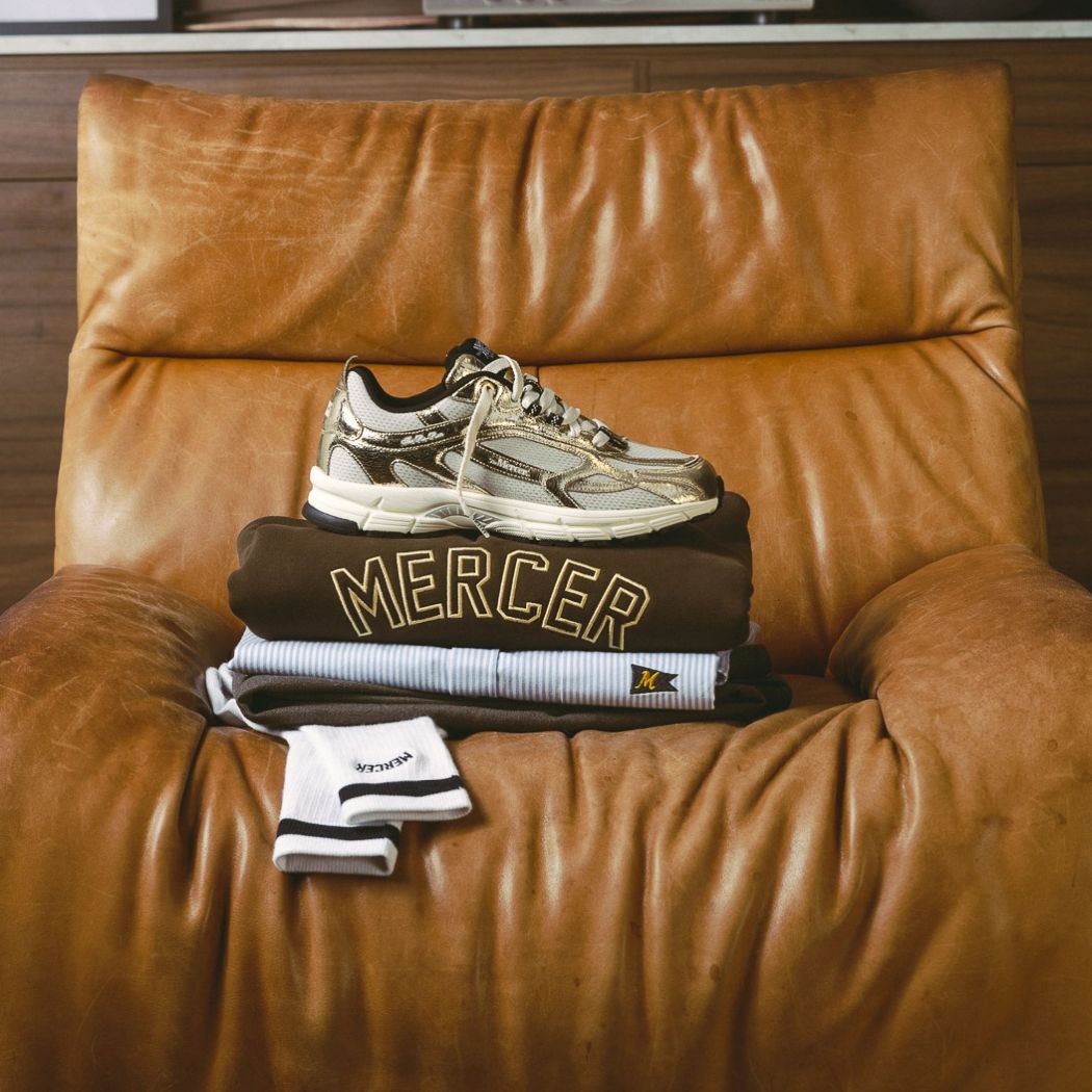 The Mercer Brand The Re-Run Cracked Sneaker Gold