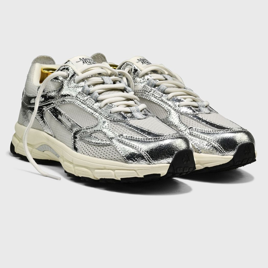 The Mercer Brand The Re-Run Cracked Sneaker Silber