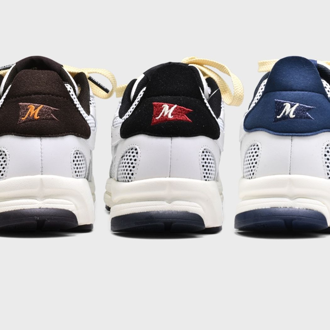 The Mercer Brand The Re-Run Flag Sneaker Weiß/Schwarz