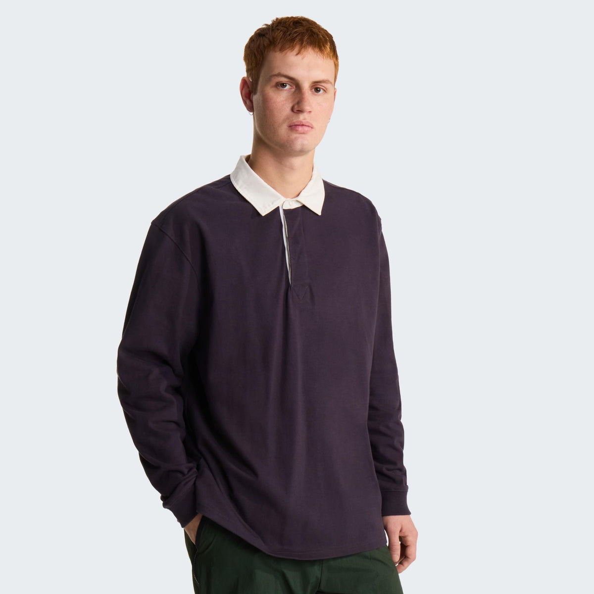 The North Face Red Box Rugby Langarm-Poloshirt Anthrazit