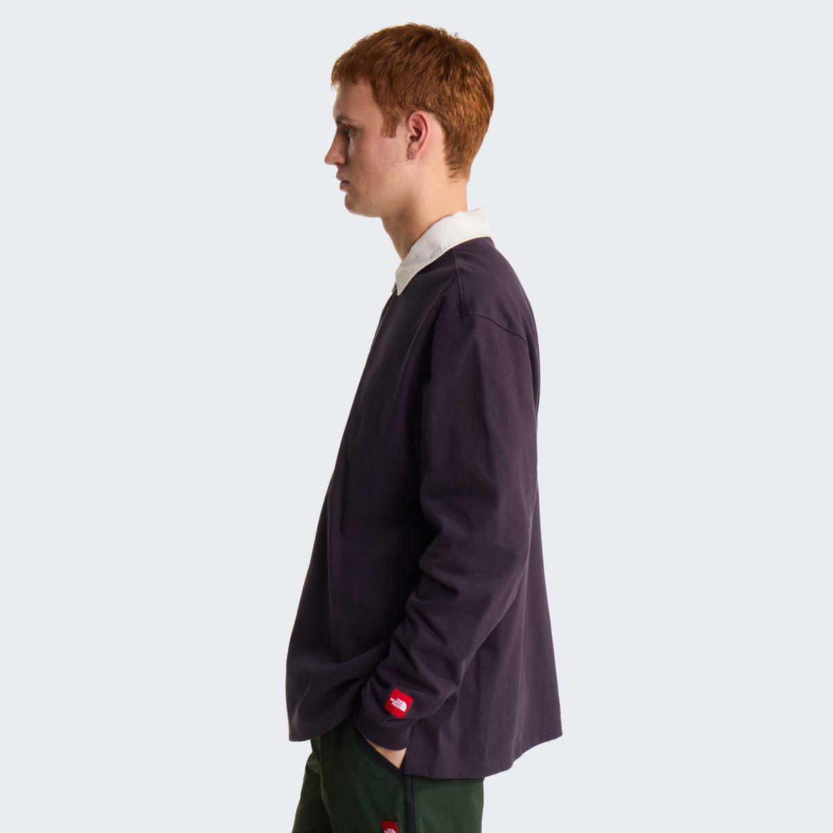 The North Face Red Box Rugby Langarm-Poloshirt Anthrazit