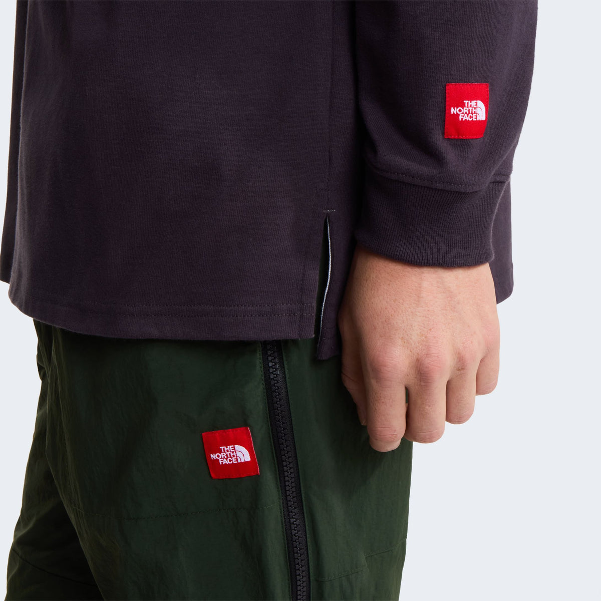 The North Face Red Box Rugby Langarm-Poloshirt Anthrazit