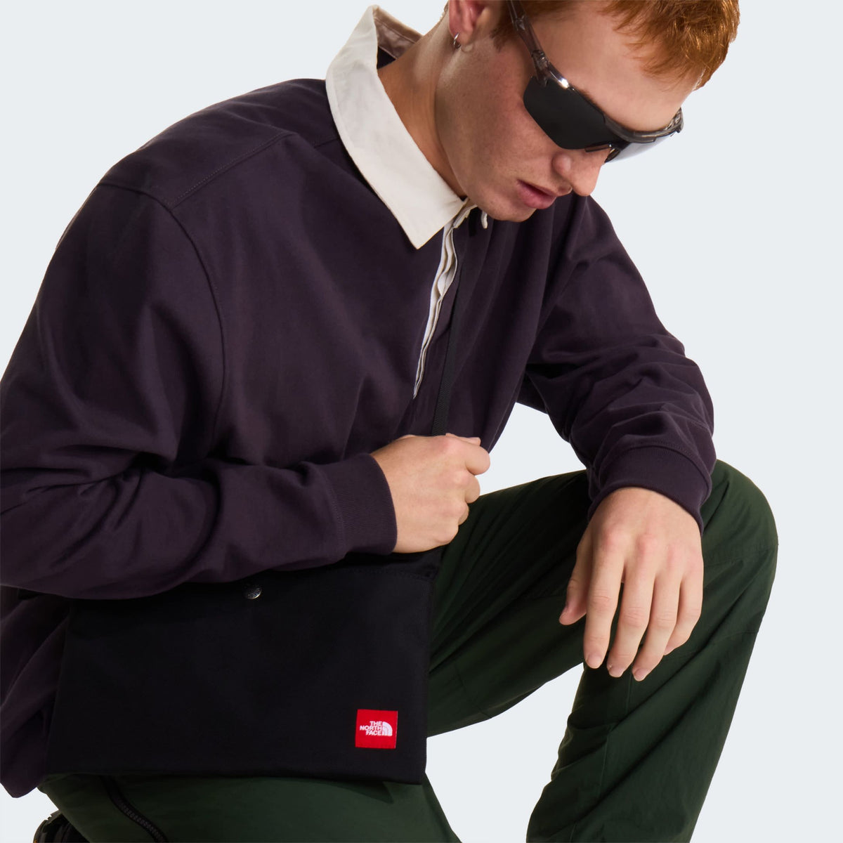 The North Face Red Box Rugby Langarm-Poloshirt Anthrazit
