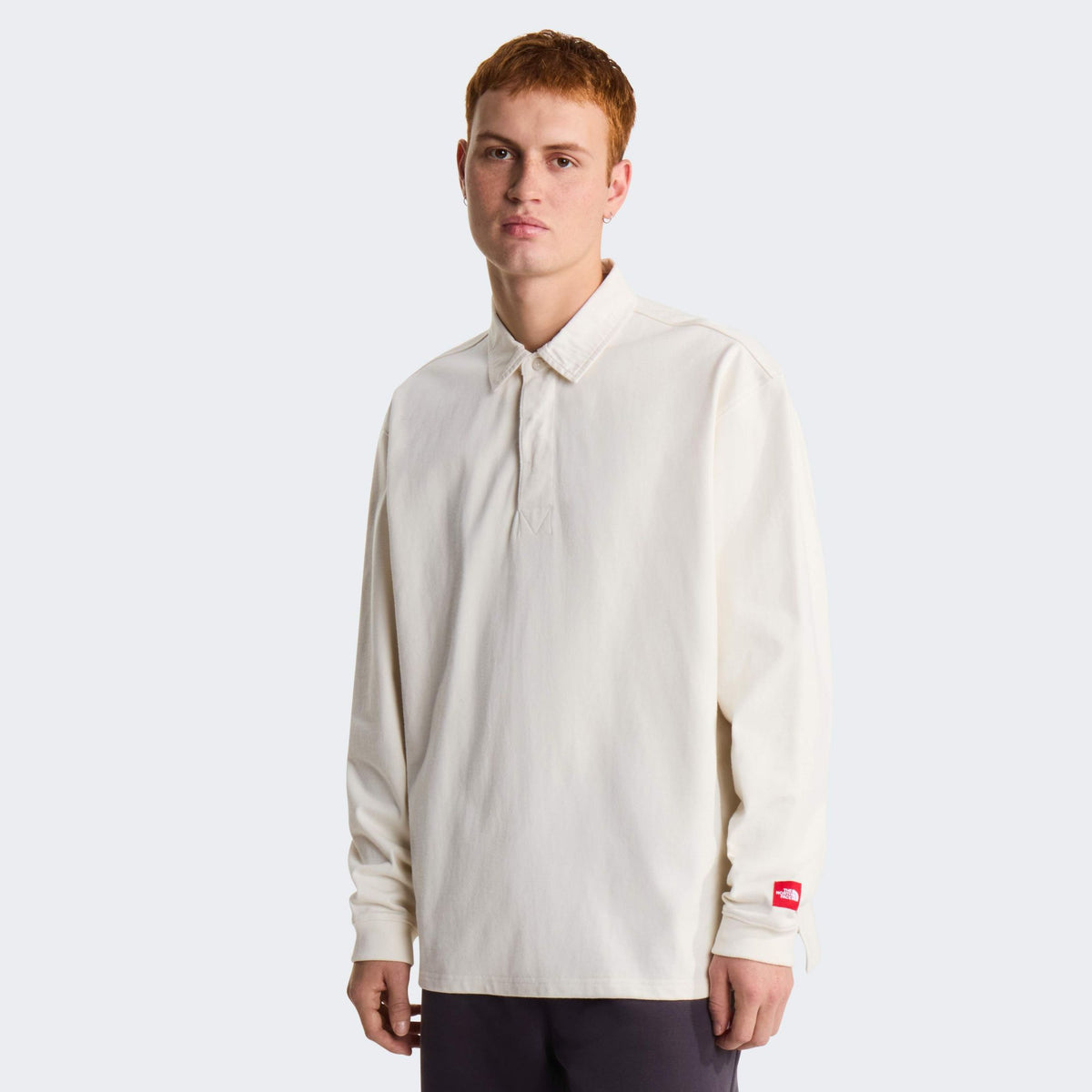 The North Face Red Box Rugby Langarm-Poloshirt Offwhite