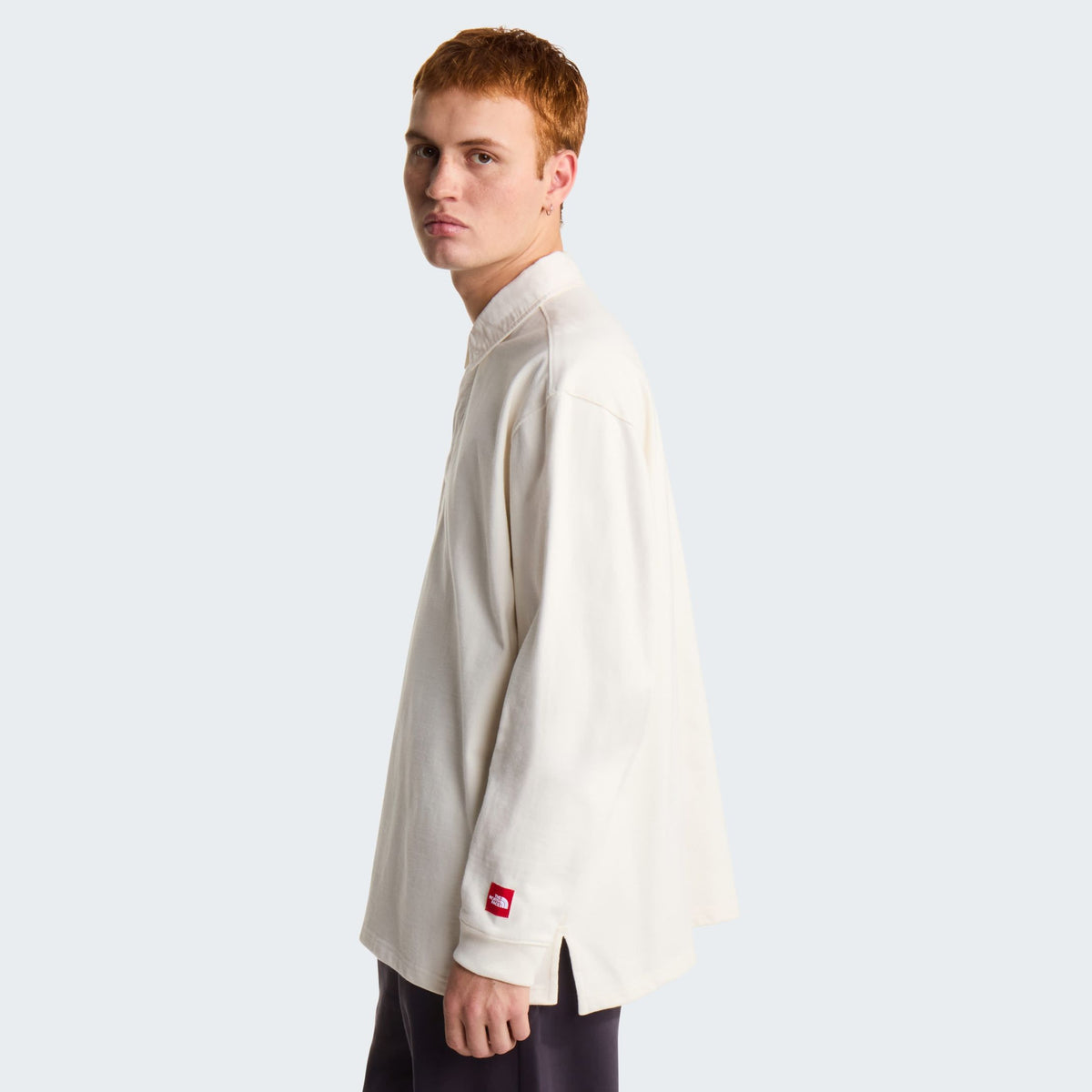 The North Face Red Box Rugby Langarm-Poloshirt Offwhite