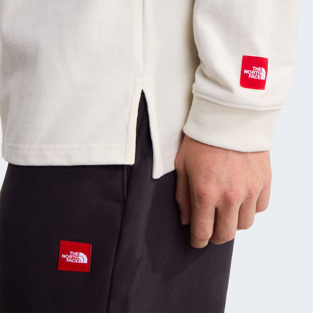 The North Face Red Box Rugby Langarm-Poloshirt Offwhite