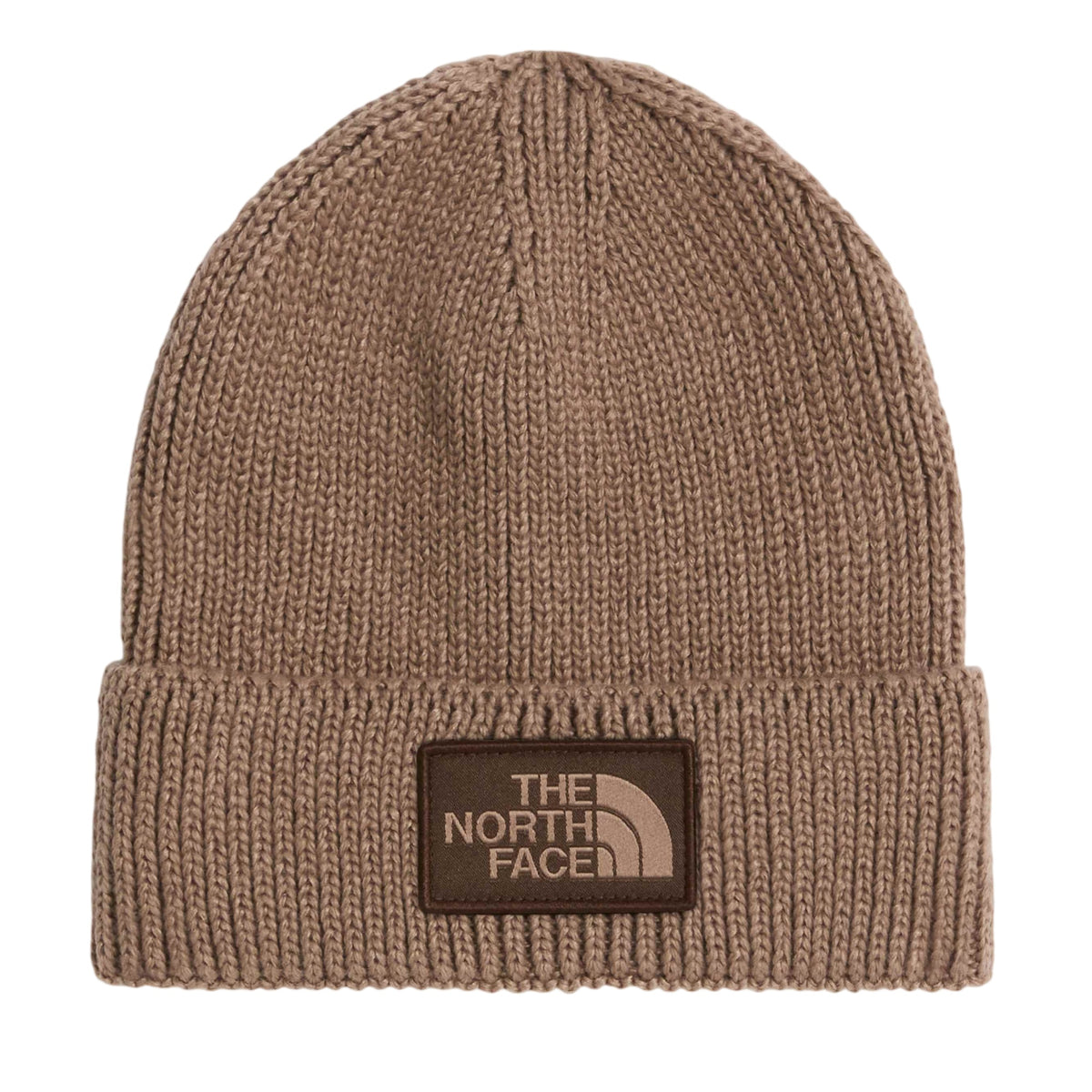 The North Face TNF Logo Box Cuffed Mütze Beige
