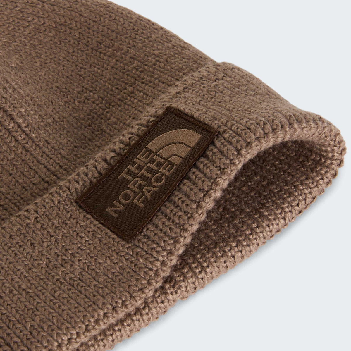 The North Face TNF Logo Box Cuffed Mütze Beige