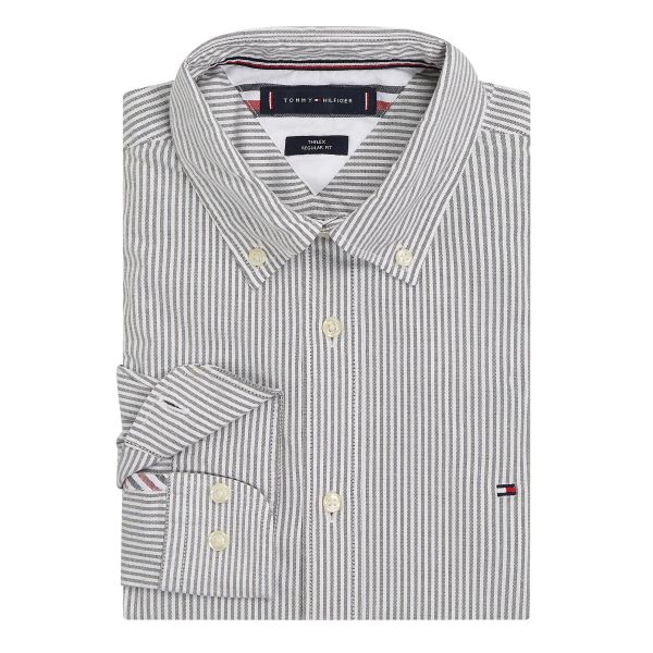 Tommy Hilfiger 1985 Flex Oxford Overhemd Groen/Wit