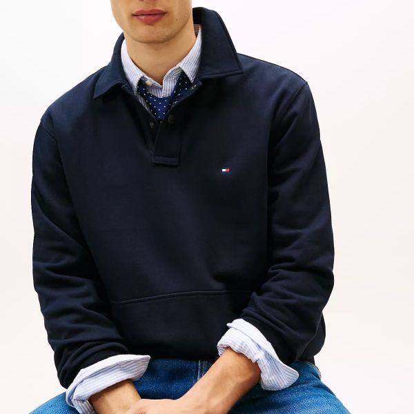 Tommy Hilfiger Essential Terry Longsleeve Polo Navy