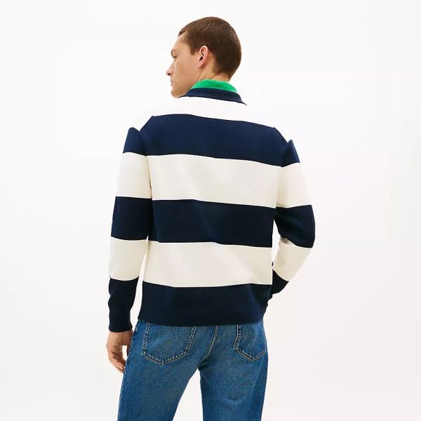 Tommy Hilfiger Full Milano Longsleeve Polo Navy/Off White