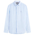 Tommy Hilfiger Linen Bengal Stripe Overhemd Licht Blauw