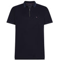 Tommy Hilfiger Mercerised Pique Zip Polo Navy