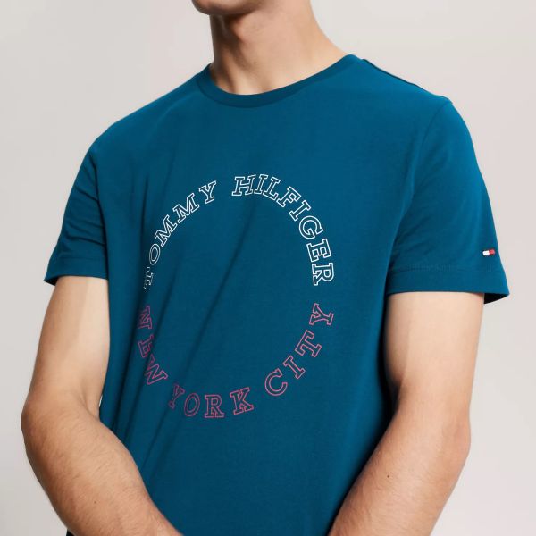 Tommy Hilfiger Monotype Roundle T-shirt Blauw