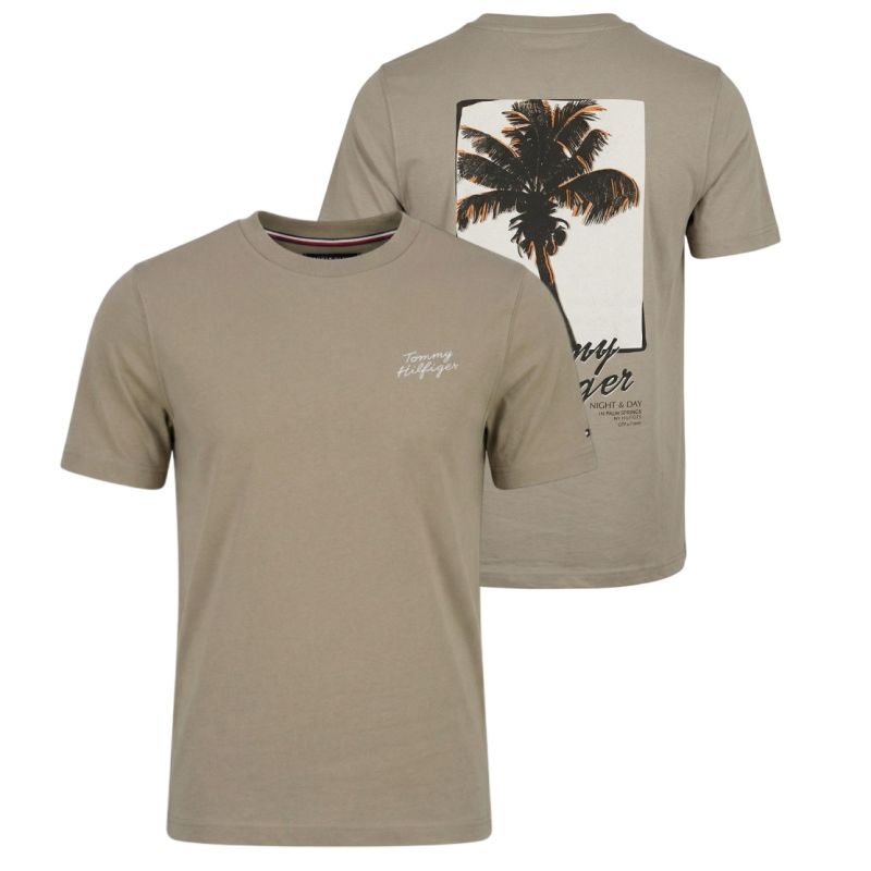 Tommy Hilfiger Palm Photo Print T-shirt Beige