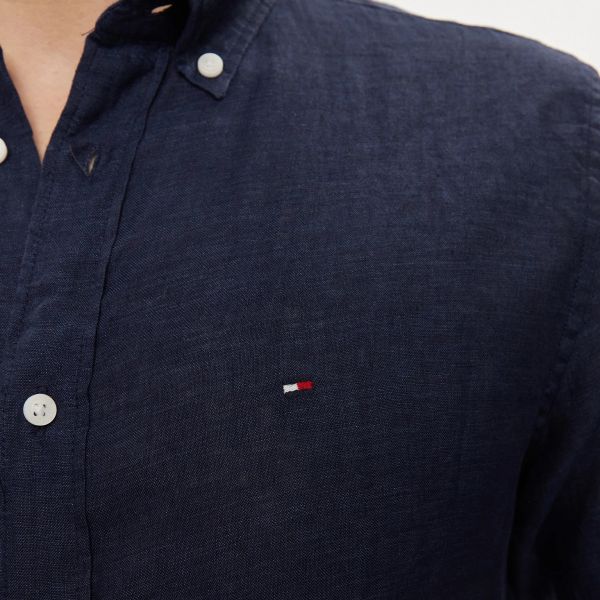 Tommy Hilfiger Pigment Dyed Solid Overhemd Navy