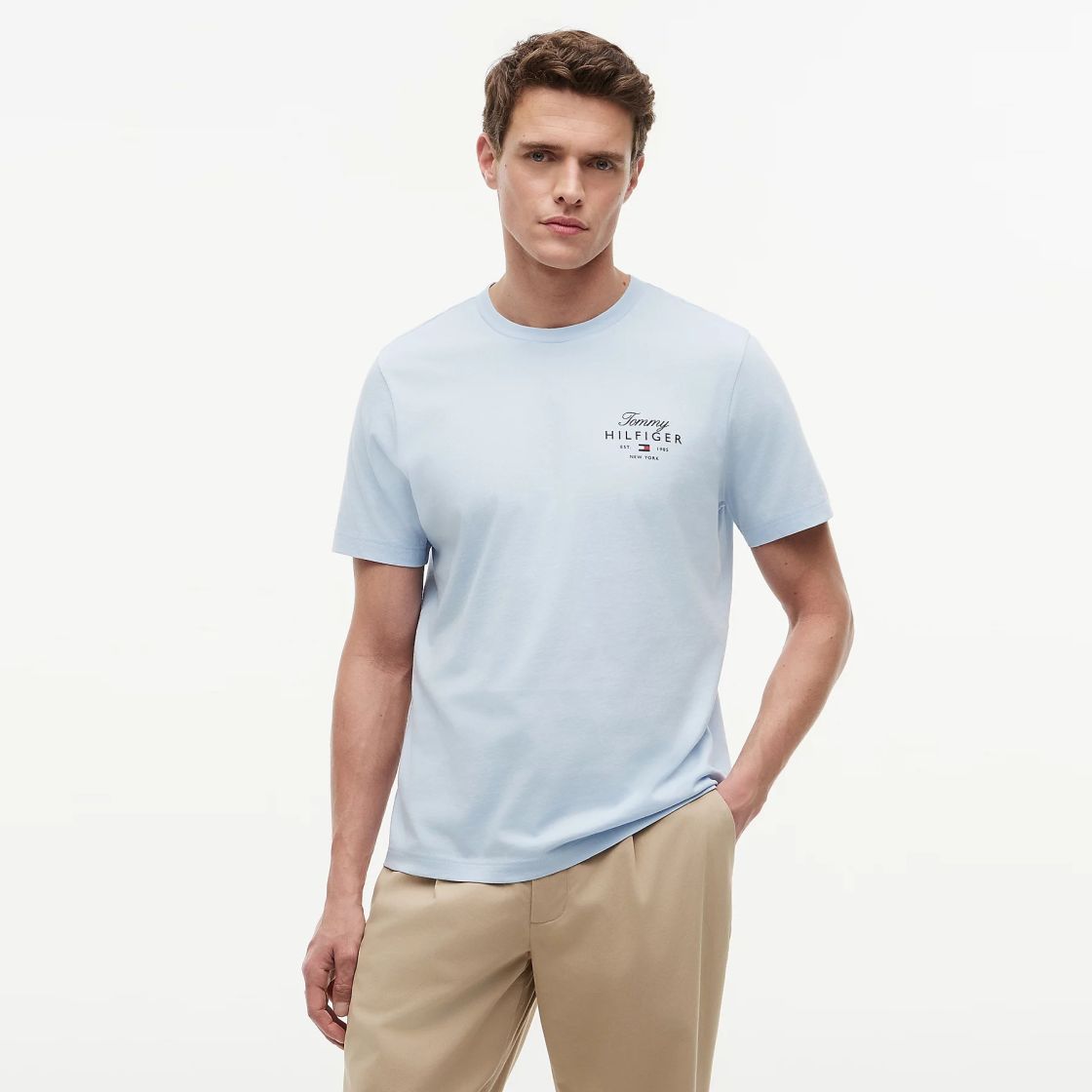 Tommy Hilfiger Script Stack T-shirt Licht Blauw