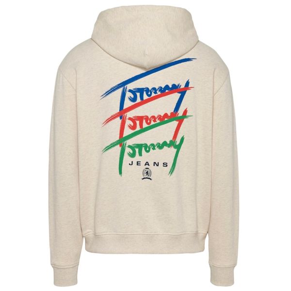 Tommy Jeans 3 Color Sign Hoodie Off White