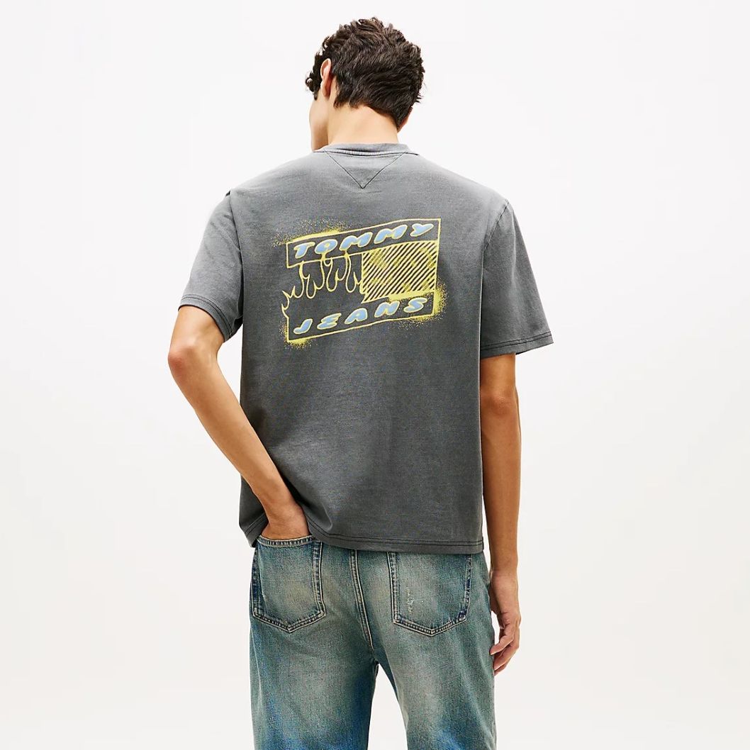 Tommy Jeans 90s Bubble Flag T-shirt Zwart