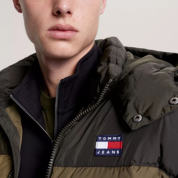 Tommy Jeans Alaska Colorblocked Puffer Donker Groen/Zwart