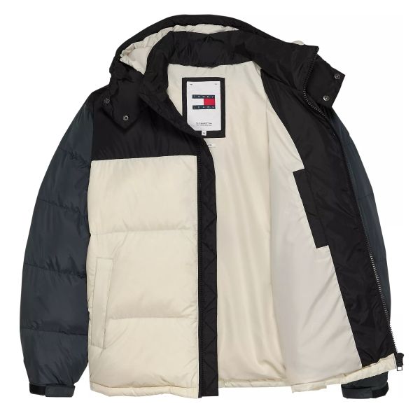 Tommy Jeans Alaska Colorblocked Puffer Off White/Zwart