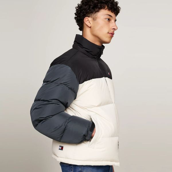 Tommy Jeans Alaska Colorblocked Puffer Off White/Zwart